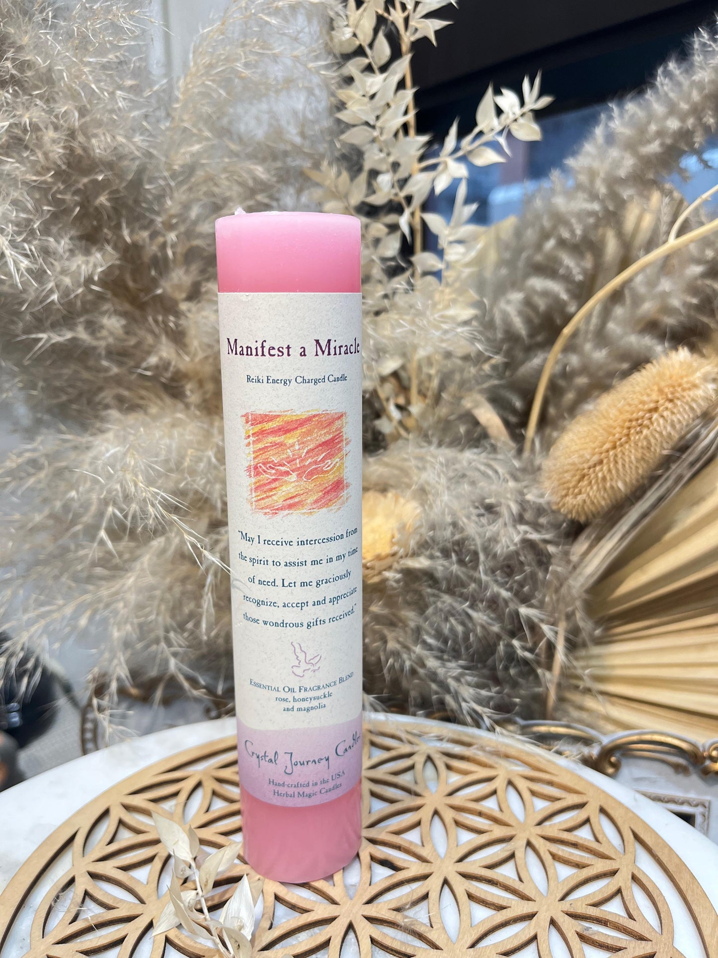 Crystal Journey Herbal Magic Pillars - Manifest a Miracle