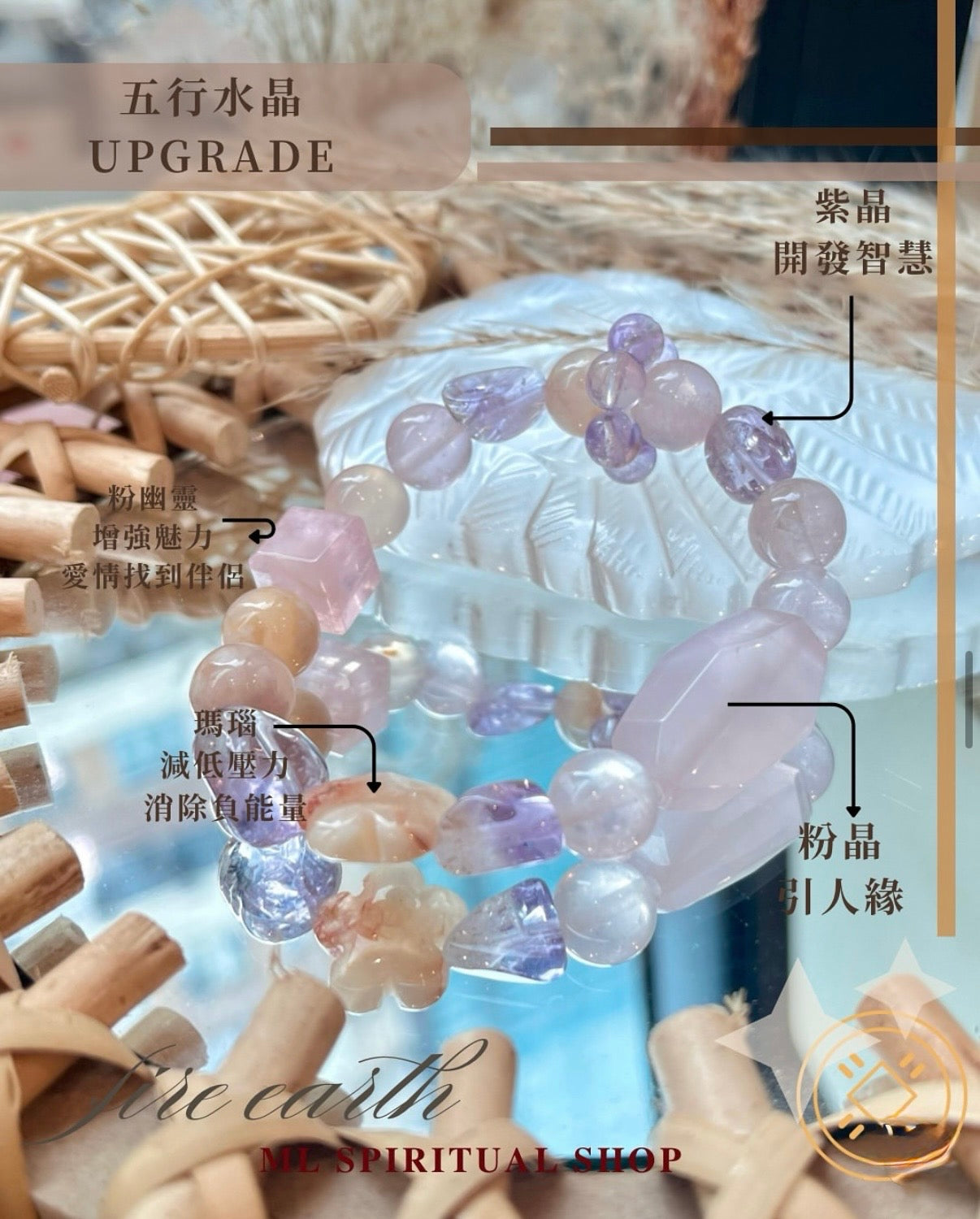 五行水晶手串 - 包括命理分析 Elemental Crystal Jewelry - Personalized Reading