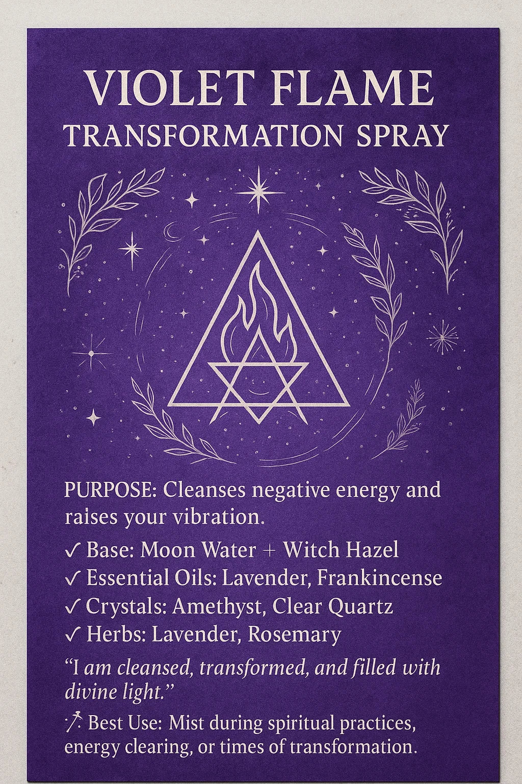 Violet Flame Transformation Spray