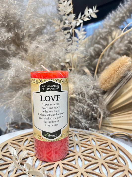 Blessed Herbal Affirmations Candle - Love