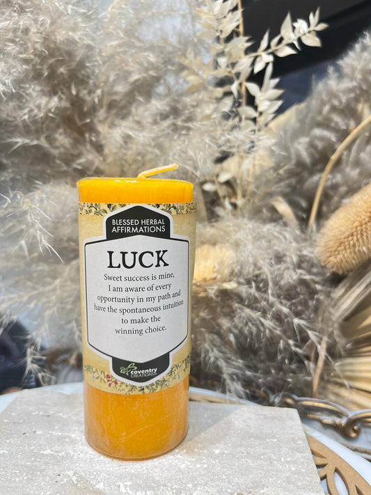 Blessed Herbal Affirmations Candle - Luck