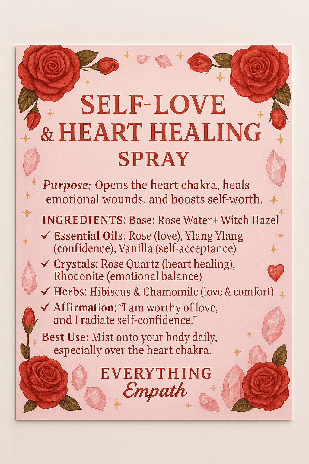 Self Love &amp; Heart Healing Spray